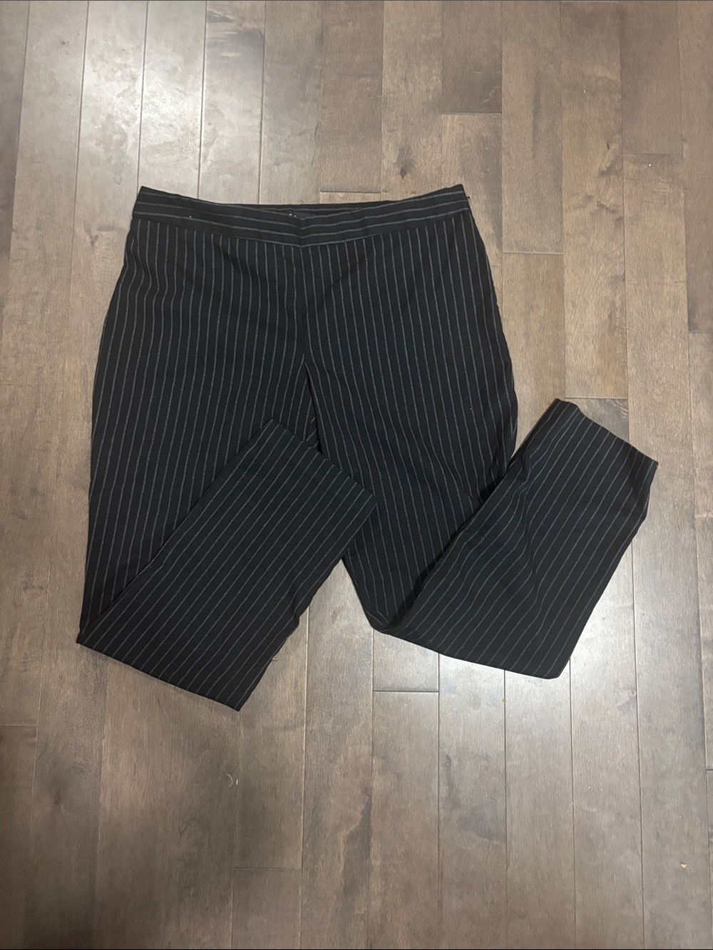 Women’s Business Casual Pants - Black with White Stripes